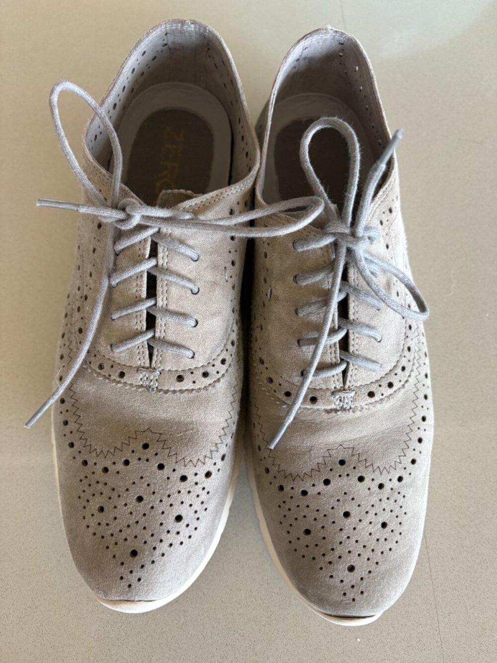 Cole Haan ZEROGRAND Grand.OS Women’s Grey Suede Lace-Up Oxford Casual Shoes 9B